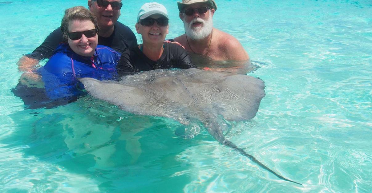 Swimming with stingrays